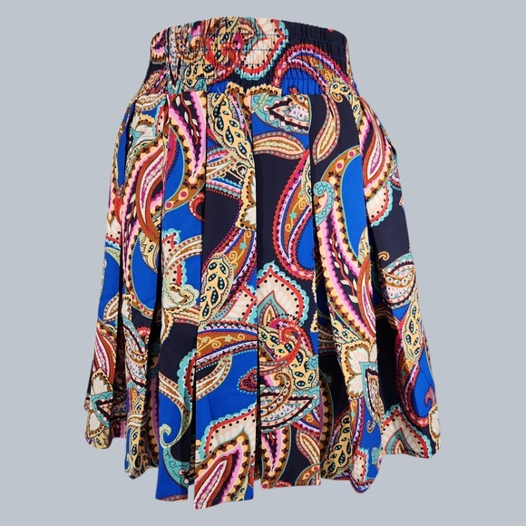 G by Giuliana Dresses & Skirts - G by Giuliana Rancic Paisley Pleated Mini Skort XL Boho Elastic Waist